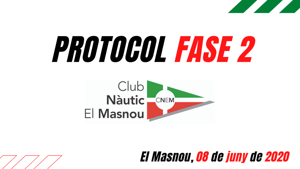 Protocol FASE 2 Club Nàutic El Masnou - cnem, covid19, pandèmia, protocol -
