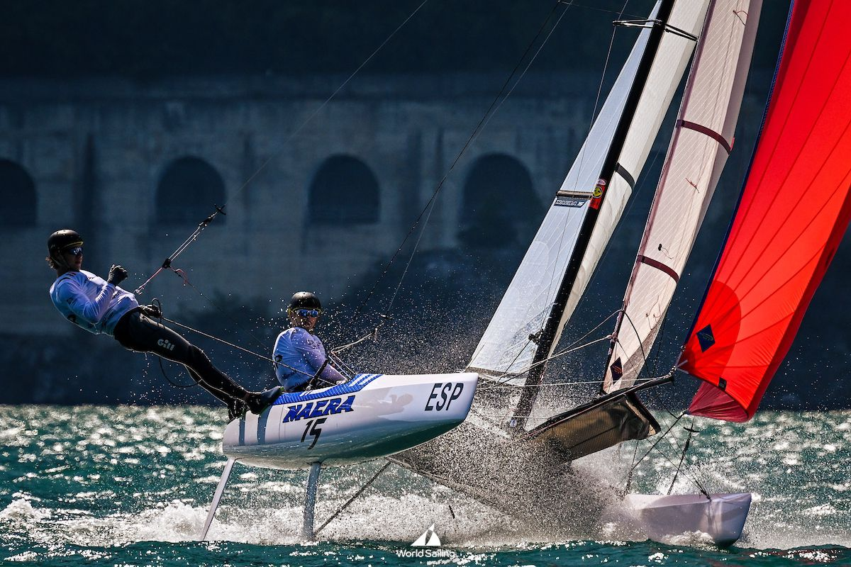 Mariona Ventura i Pere Rentería 6ns en Nacra 15 al Mundial de classes juvenils 2024 - 2024, club nàutic el masnou, cnem, Vela - Nacra 15