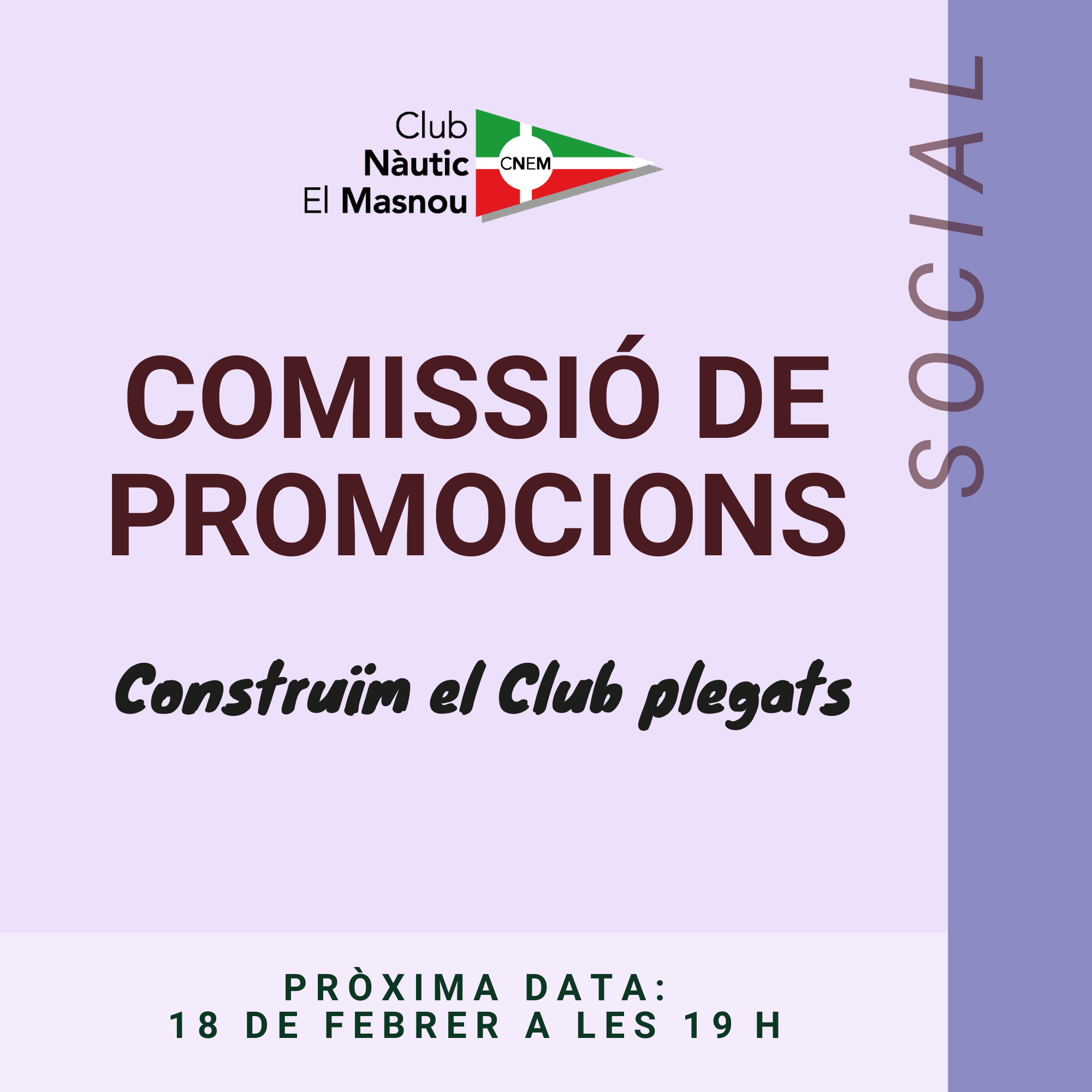 La Comissió de promocions del Club Nàutic El Masnou defineix noves línies per revitalitzar la vida social del Club - 2026, Comissió Social, El Masnou - Setmana Nàutica d'Alacant