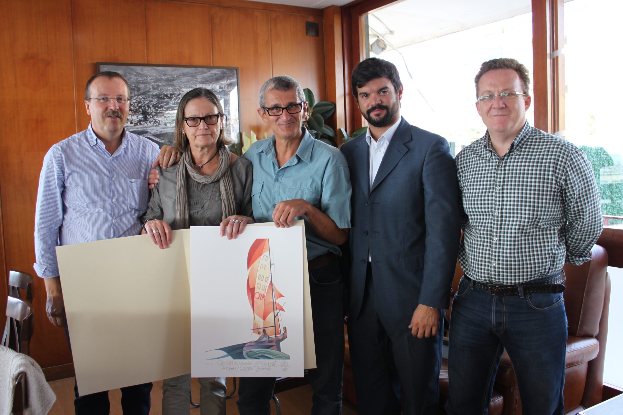 Antoni Schilt, Maria Glòria Aragó, Albert Bargués, Gerard Esteva i Luis Fernández al Club Nàutic El Masnou
